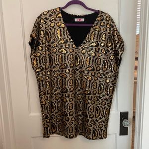 Buddy Love Sequin Cheetah Dress